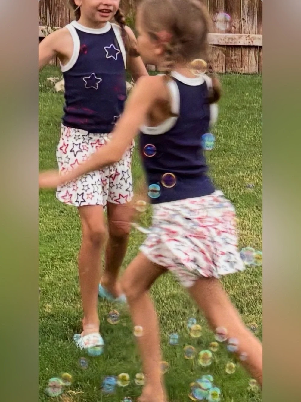 btween Girls Active Set Blue Top and White Skort with red and blue stars - Picture 5 of 6